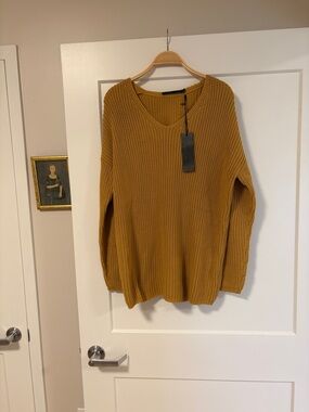 Jenni Kayne Cotton Cabin Sweater Marigold medium NWTS